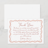 ブッシュピンクの手描きデザイン ブライダルシャワー01 サンキューカード (正面/裏面)
