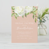 ブッシュピンクの春の花モチーフの芍薬の花のプリンセスシャワー 招待状 (スタンド正面)