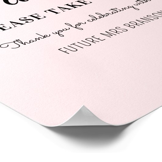 ブッシュピンクの景品 ブライダルシャワー ポスター (角)