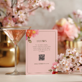 ブッシュピンクの水彩ポピー結婚式返信カード 出欠カード