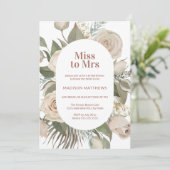 ブッシュピンクの水彩ローズフラワーブライダルシャワー 招待状 (スタンド正面)