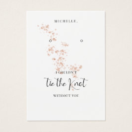 ブッシュピンクの水彩画ウェディングガールイヤリングホルダー