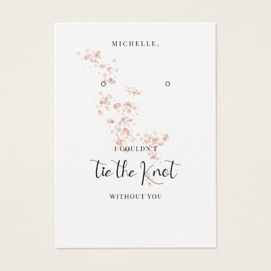 ブッシュピンクの水彩画ウェディングドレスメイドイヤリングホルダー (正面)