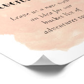 ブッシュピンクの水彩画 ウェディング バケットリストのアイデア ポスター (角)