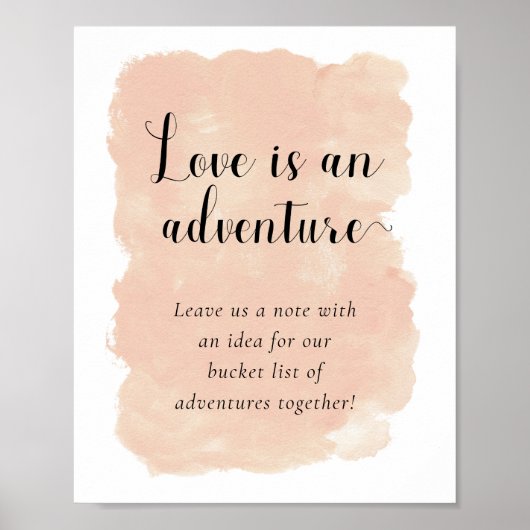 ブッシュピンクの水彩画 ウェディング バケットリストのアイデア ポスター (正面)