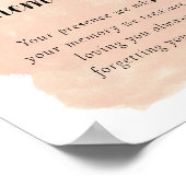 ブッシュピンクの水彩画　愛する記憶のウェディング ポスター (角)