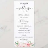 ブッシュピンクの水彩花のウェディングプログラム プログラム (正面)