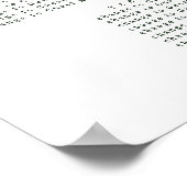 ブッシュピンクの水彩花イラストの結婚式着席案内 ポスター (角)