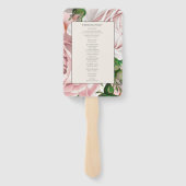 ブッシュピンクの水彩花柄のウェディングプログラム ハンドファン (裏面)