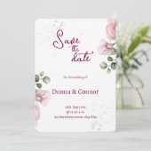 ブッシュピンクの水彩花柄のウェディング招待状 招待状 (スタンド正面)