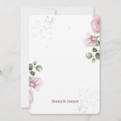 ブッシュピンクの水彩花柄のウェディング招待状 招待状 (裏面)