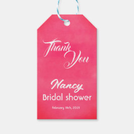 ブッシュピンクの結婚前お披露目パーティー ギフトタグ