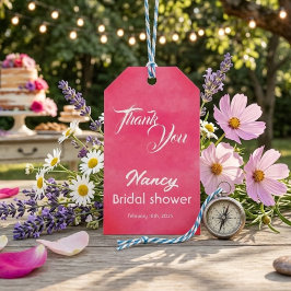ブッシュピンクの結婚前お披露目パーティー ギフトタグ