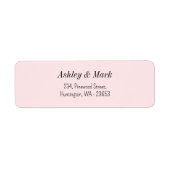 ブッシュピンクの結婚式の返信住所 ラベル (正面)