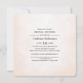 ブッシュピンクの芍薬の水彩画 ブライダルシャワー 招待状 (裏面)