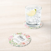 ブッシュピンクの芍薬の結婚前お茶会 ペーパーコースター (インサイチュ)