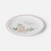 ブッシュピンクの芍薬 フラワーミスト ウォーターカラー ピンクの結婚前お茶会 ペーパープレート (アングル)