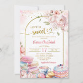 ブッシュピンクの芍薬 ラブ イズ スウィート ブライダルシャワー 招待状 (正面)