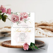 ブッシュピンクの芍薬 Save the Date ウェディング 招待状
