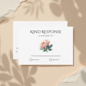 ブッシュピンクの芍薬QRコード エレガントな結婚式  出欠カード