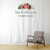 ブッシュピンクの花が白い結婚式の名前 タペストリー (インサイチュ)