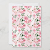 ブッシュピンクの花とユーカリの結婚式招待状 招待状 (裏面)