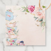 ブッシュピンクの花のティーパーティー ベビーシャワー 誕生日 フェイバータグ (裏面)