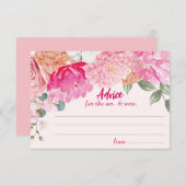 ブッシュピンクの花のデザインの結婚前お祝いゲーム エンクロージャーカード (正面/裏面)