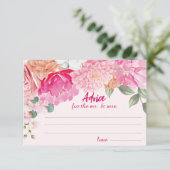 ブッシュピンクの花のデザインの結婚前お祝いゲーム エンクロージャーカード (スタンド正面)