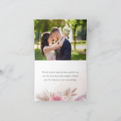 ブッシュピンクの花のデザートローズの結婚感謝 サンキューカード (内部)