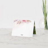 ブッシュピンクの花のデザートローズの結婚感謝 サンキューカード (裏面)