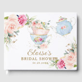 ブッシュピンクの花のハイティーパーティー ブライズシャワー ゲストブック (正面)