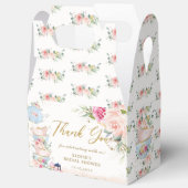 ブッシュピンクの花のハイティーブライダルベイビーシャワー フェイバーボックス (見開き)