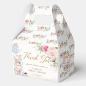 ブッシュピンクの花のハイティーブライダルベイビーシャワー フェイバーボックス (裏面)