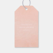 ブッシュピンクの花のハイドランジアのウェディング ギフトタグ (裏面)
