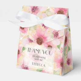 ブッシュピンクの花のパーティー フェイバーボックス