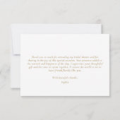 ブッシュピンクの花のブライズシャワーパーティー サンキューカード (裏面)