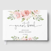 ブッシュピンクの花のブライズシャワー ゲストブック (正面)