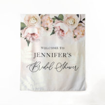 ブッシュピンクの花のプリンセスシャワーウェルカムバックドロップ