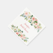 ブッシュピンクの花のプリンセスシャワー スタンダードカクテルナプキン (角)