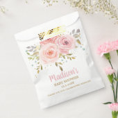ブッシュピンクの花のベイビーシャワー バースデー ブライダル フェイバーバッグ (封をした状態)