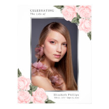 ブッシュピンクの花の写真追悼葬儀看板