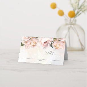 ブッシュピンクの花の結婚式の折りたたみ式エスコートカード プレイスカード