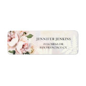 ブッシュピンクの花の結婚式前パーティー ラベル (正面)