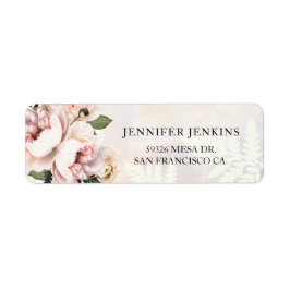 ブッシュピンクの花の結婚式前パーティー ラベル
