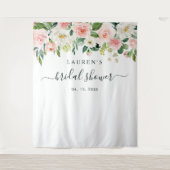 ブッシュピンクの花の結婚式前祝い用背景 タペストリー (正面)