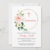ブッシュピンクの花の聖礼拝 招待状 (正面)