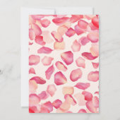 ブッシュピンクの花びらとプロセッコのブライズシャワー 招待状 (裏面)