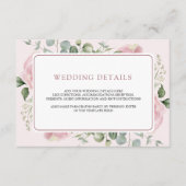 ブッシュピンクの花ユーカリの結婚式の詳細 エンクロージャーカード (正面)