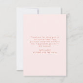 ブッシュピンクの花園の花 ブライダルシャワー サンキューカード (裏面)